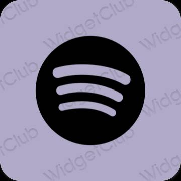 Естетичний фіолетовий Spotify значки програм