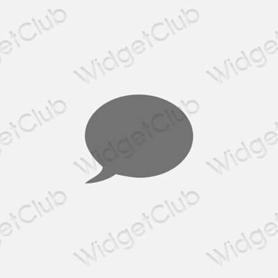 Estetický šedá Messages ikony aplikací