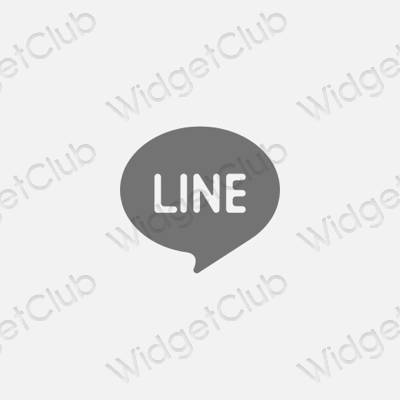 Estetinis pilka LINE programėlių piktogramos