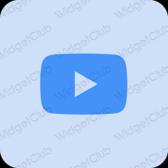 Estetis biru pastel Youtube ikon aplikasi