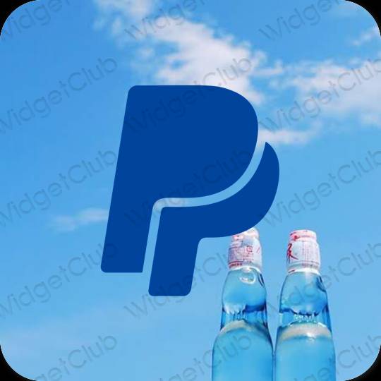 Aesthetic blue Paypal app icons