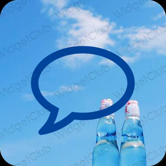 Esztétika kék Messages alkalmazás ikonok