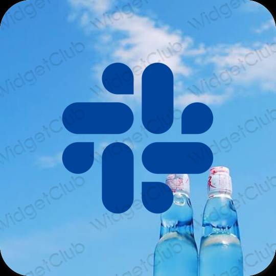 Estetický modrý Slack ikony aplikací