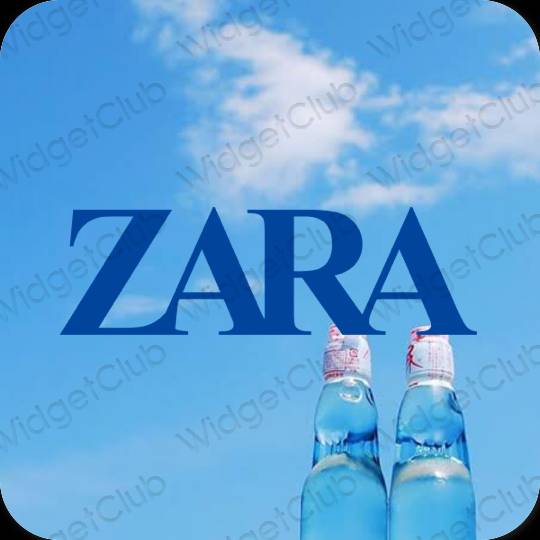 Estetický modrý ZARA ikony aplikací