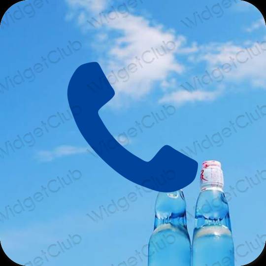 Estetisk blå Phone app ikoner