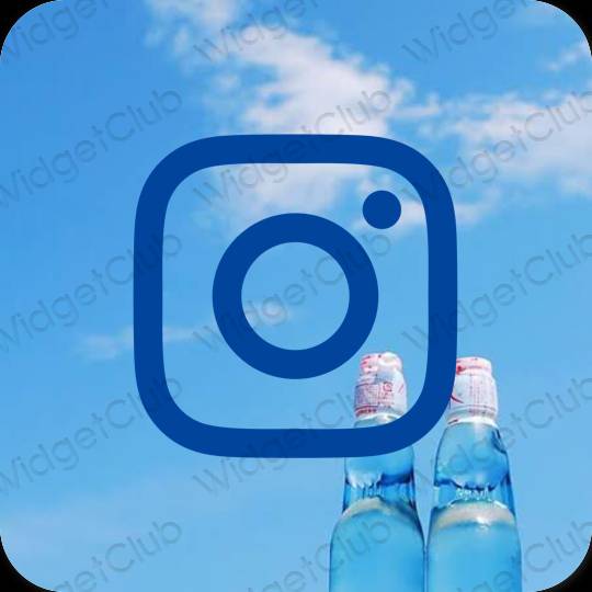 Estetik mavi Instagram proqram nişanları
