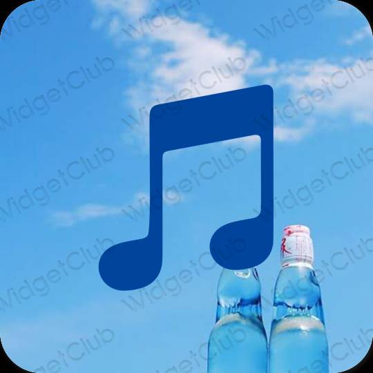 Estetické Modrá Music ikony aplikácií