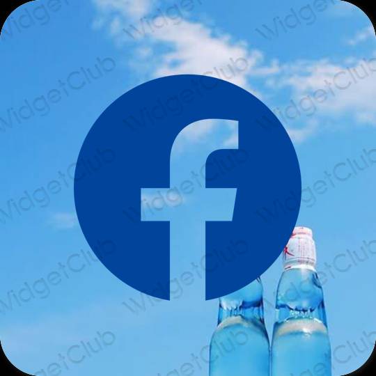 Estetic albastru Facebook pictogramele aplicației