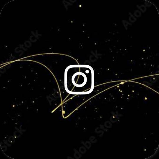 Estetico Nero Instagram icone dell'app