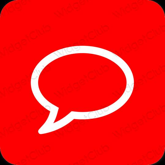 Estetyka czerwony Messages ikony aplikacji