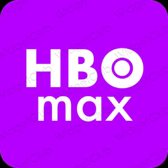 Ესთეტიური მეწამული HBO MAX აპლიკაციის ხატები