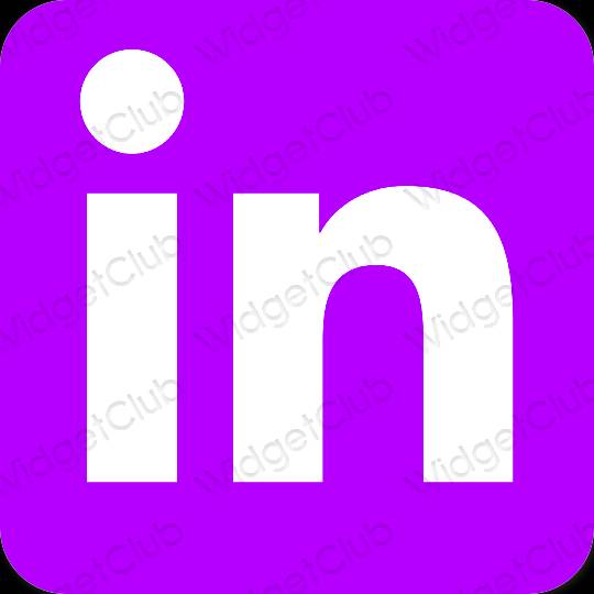 Estetico porpora Linkedin icone dell'app