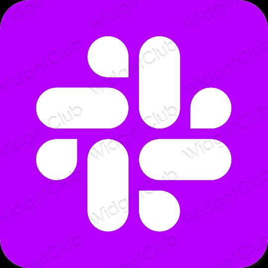 Estetik ungu Slack ikon aplikasi
