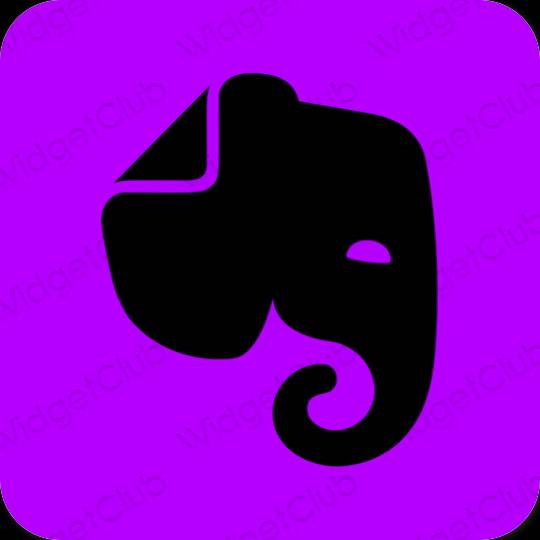 Естетичен лилаво Evernote икони на приложения