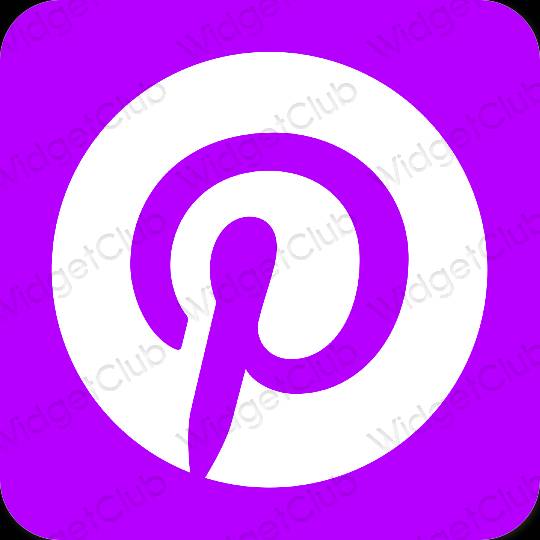 Aesthetic neon pink Pinterest app icons