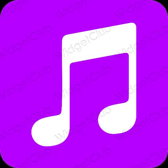زیبایی شناسی رنگ بنفش Apple Music آیکون های برنامه
