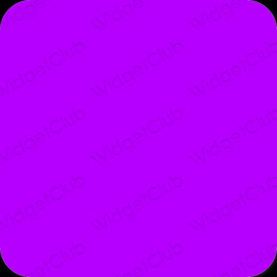 Estetsko neon roza Youtube ikone aplikacij