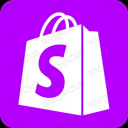 Estetyka neonowy róż Shopify ikony aplikacji