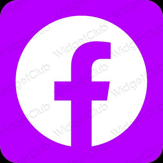Esteettinen violetti Facebook sovelluskuvakkeet
