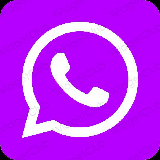 紫 WhatsApp おしゃれアイコン画像素材
