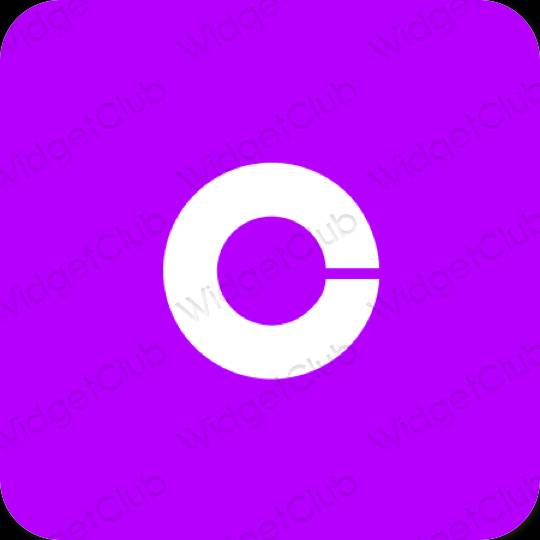 Estetinis violetinė Coinbase programėlių piktogramos
