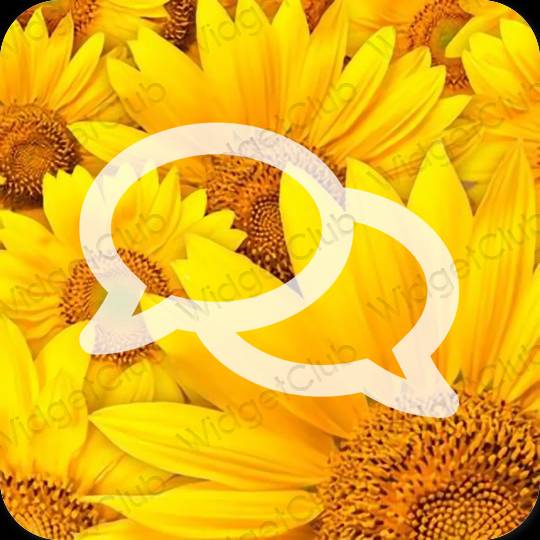 Æstetisk gul Messages app ikoner