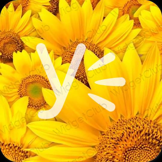 Αισθητικός κίτρινος Yahoo! εικονίδια εφαρμογών