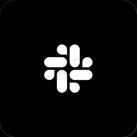 Estetisk svart Slack app ikoner