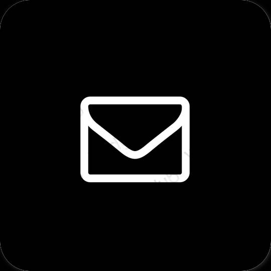 Estetic negru Mail pictogramele aplicației