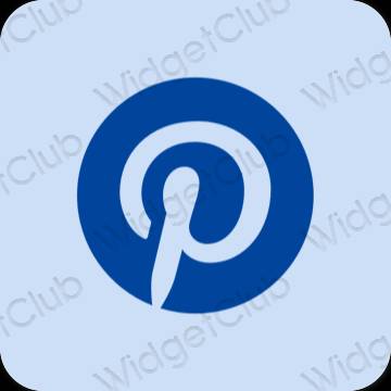 جمالي الأزرق الباستيل Pinterest أيقونات التطبيق
