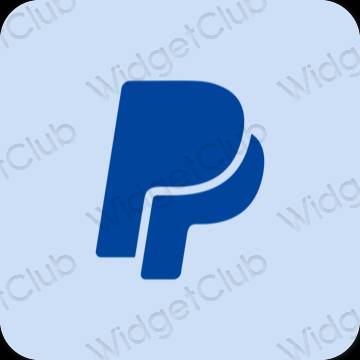 Esteetiline pastelne sinine Paypal rakenduste ikoonid