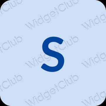 Естетичен пастелно синьо SHEIN икони на приложения