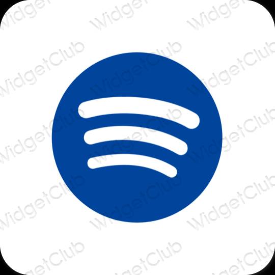 Esztétika kék Spotify alkalmazás ikonok