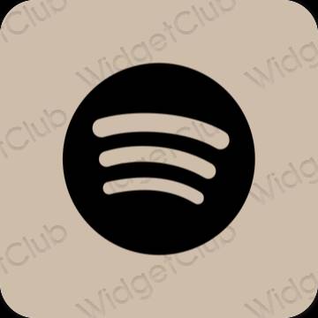 Estetski bež Spotify ikone aplikacija