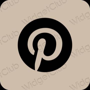 Estetické béžová Pinterest ikony aplikácií