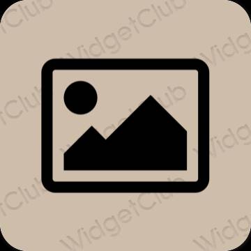 Estético beige Photos iconos de aplicaciones