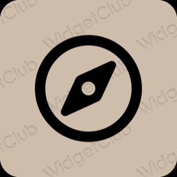 Aesthetic beige Safari app icons