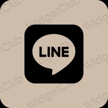 Естетски беж LINE иконе апликација