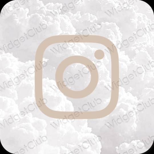 เกี่ยวกับความงาม สีเบจ Instagram ไอคอนแอพ