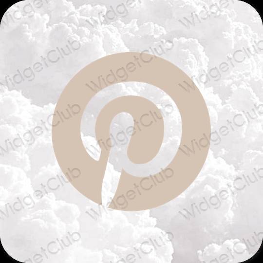 미적인 베이지 Pinterest 앱 아이콘