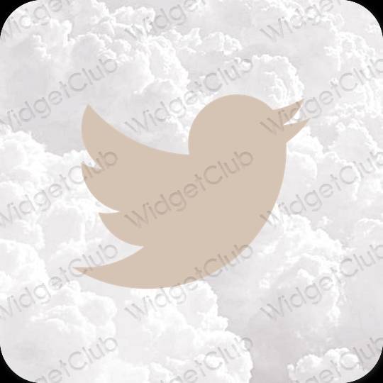 Ästhetisch Beige Twitter App-Symbole