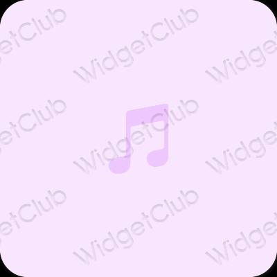 Ästhetisch Violett Apple Music App-Symbole