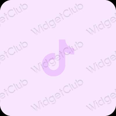 Estetyka fioletowy TikTok ikony aplikacji