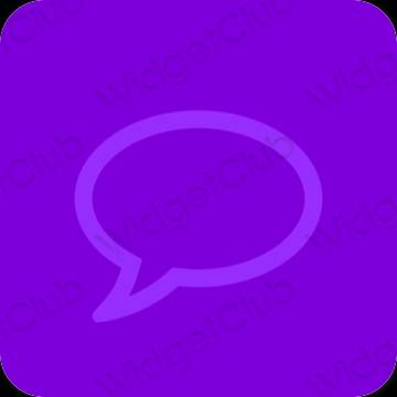 Estetinis violetinė Messages programėlių piktogramos