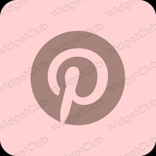 Ესთეტიური ვარდისფერი Pinterest აპლიკაციის ხატები