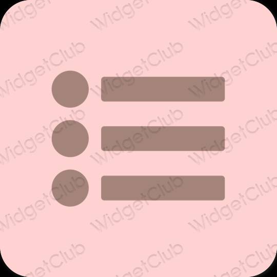 Æstetisk lyserød Reminders app ikoner