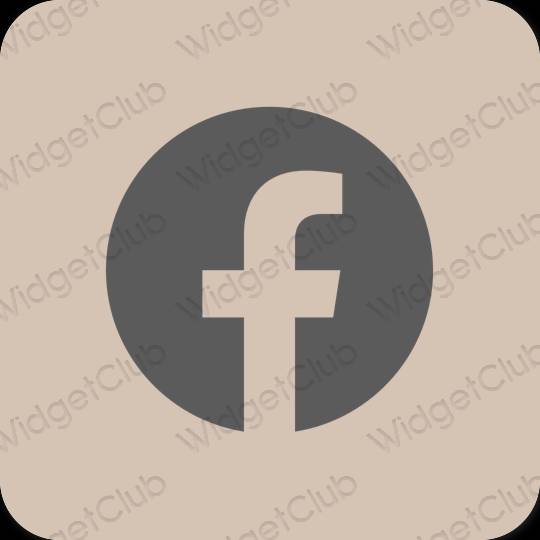 Aesthetic beige Facebook app icons