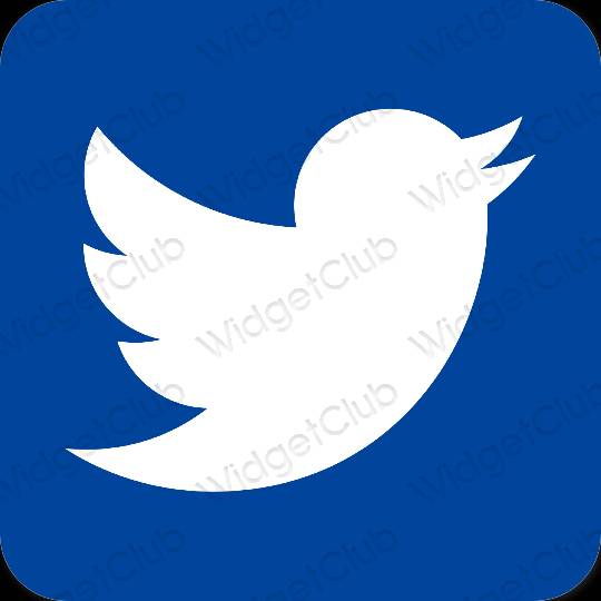 Естетски Плави Twitter иконе апликација