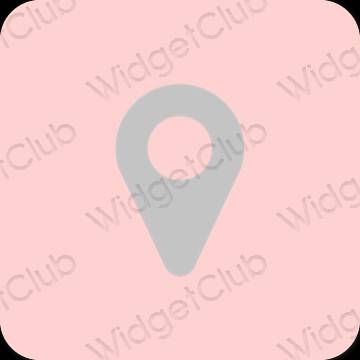 Estetski ružičasta Map ikone aplikacija