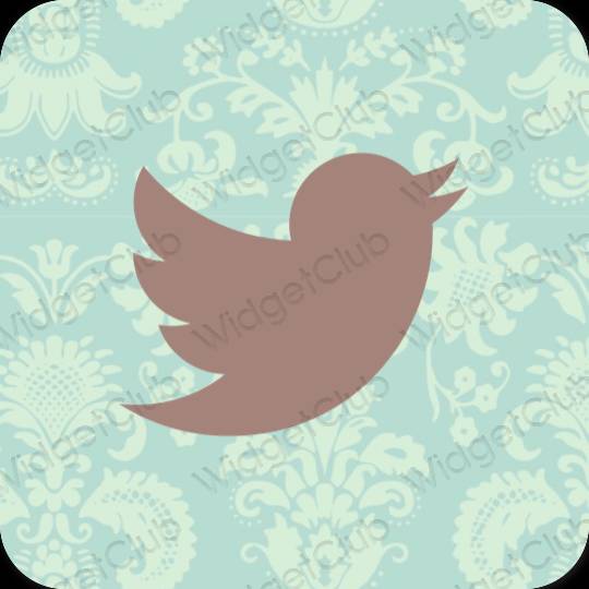 Estetisk brun Twitter app ikoner